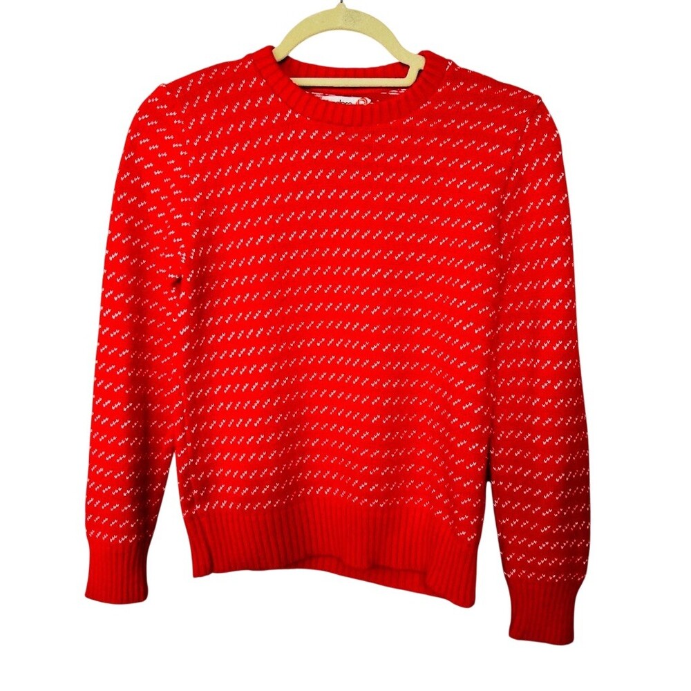 Vintage Pandora Sweater Womens M Red Birdseye Knit Crewneck Pullover ?Small